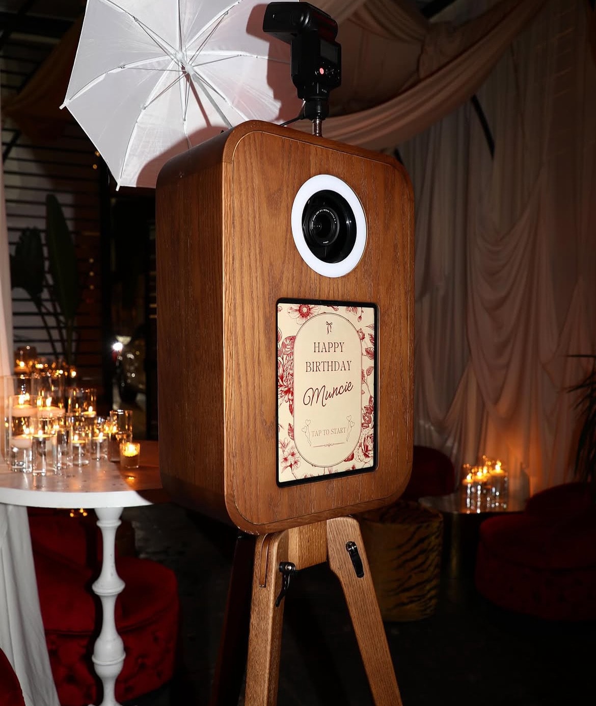 Frame Theory handcrafted photo booth at an elegant event